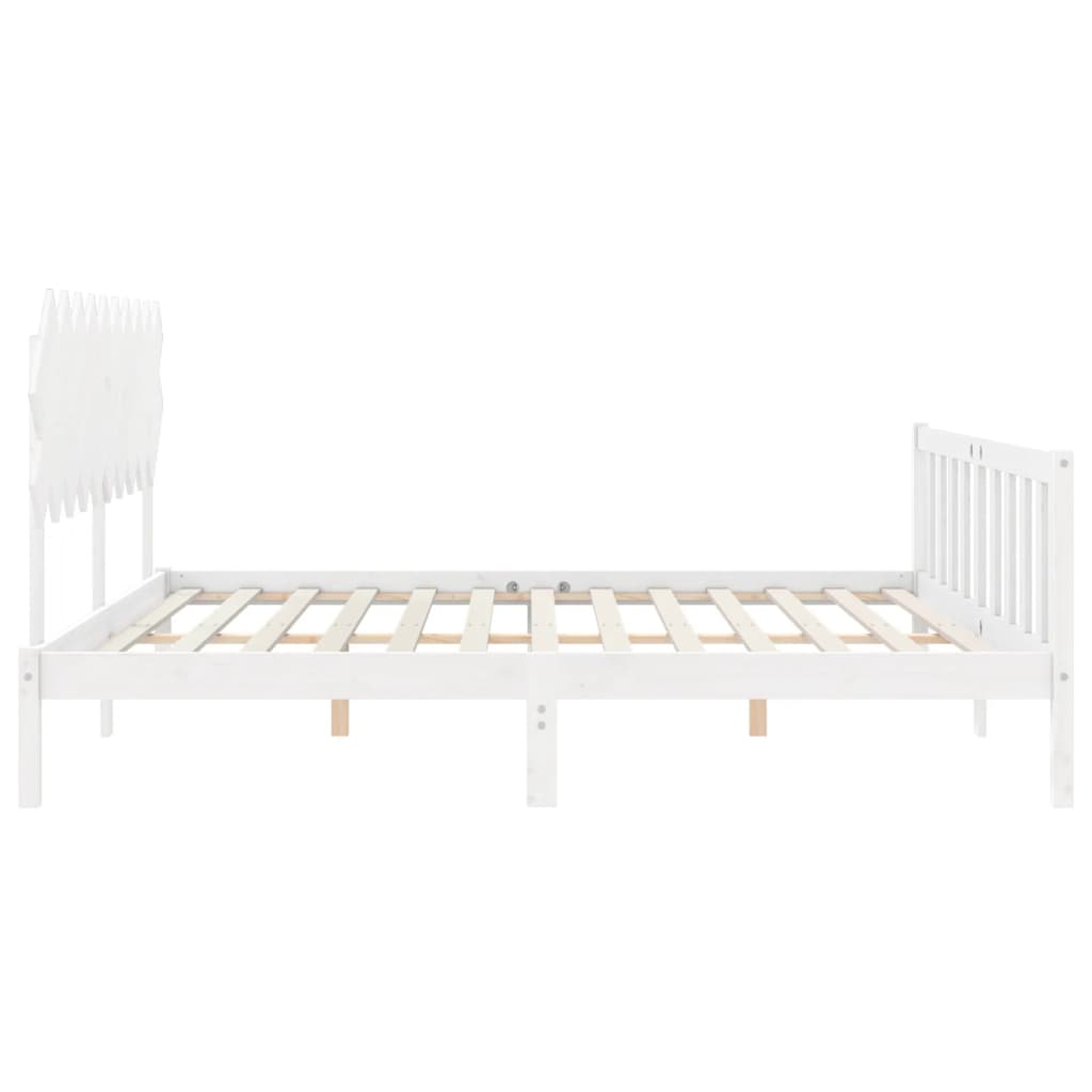 Bed Frame without Mattress White 120x200 cm Solid Wood Pine