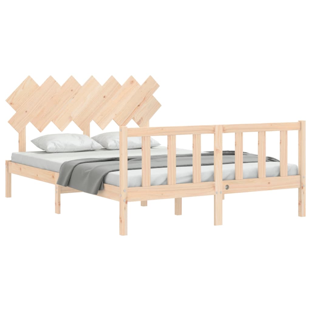 Bed Frame without Mattress 140x200 cm Solid Wood Pine