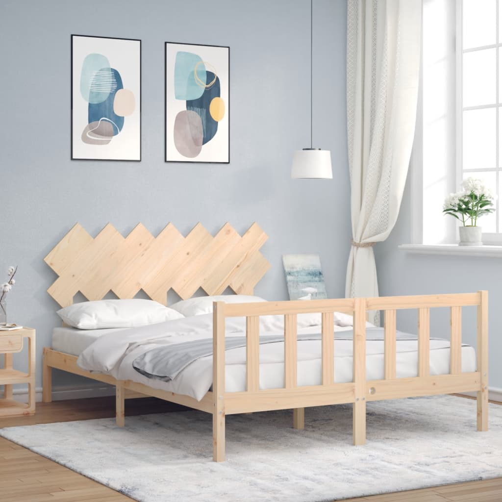 Bed Frame without Mattress 140x200 cm Solid Wood Pine