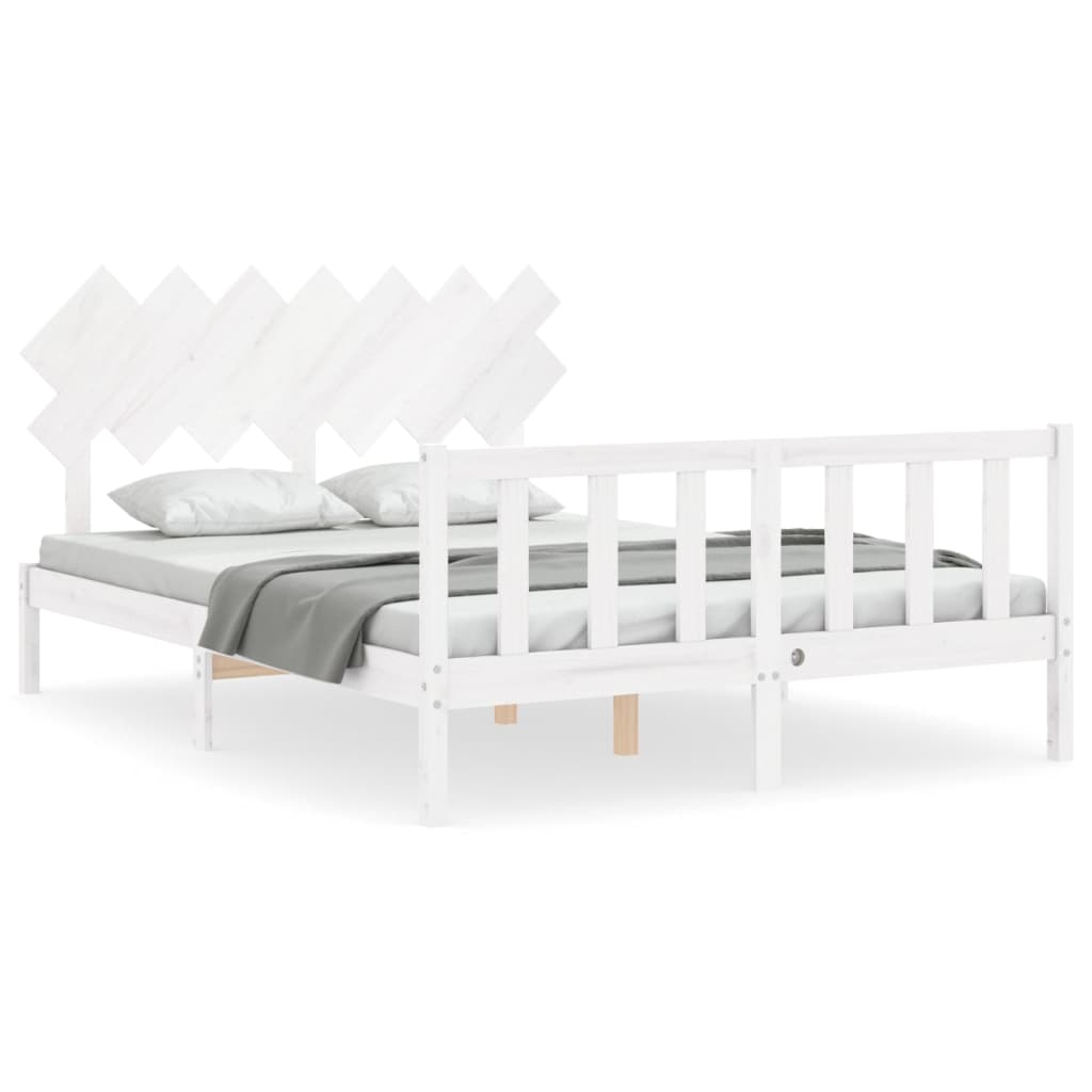 Bed Frame without Mattress White 140x200 cm Solid Wood Pine