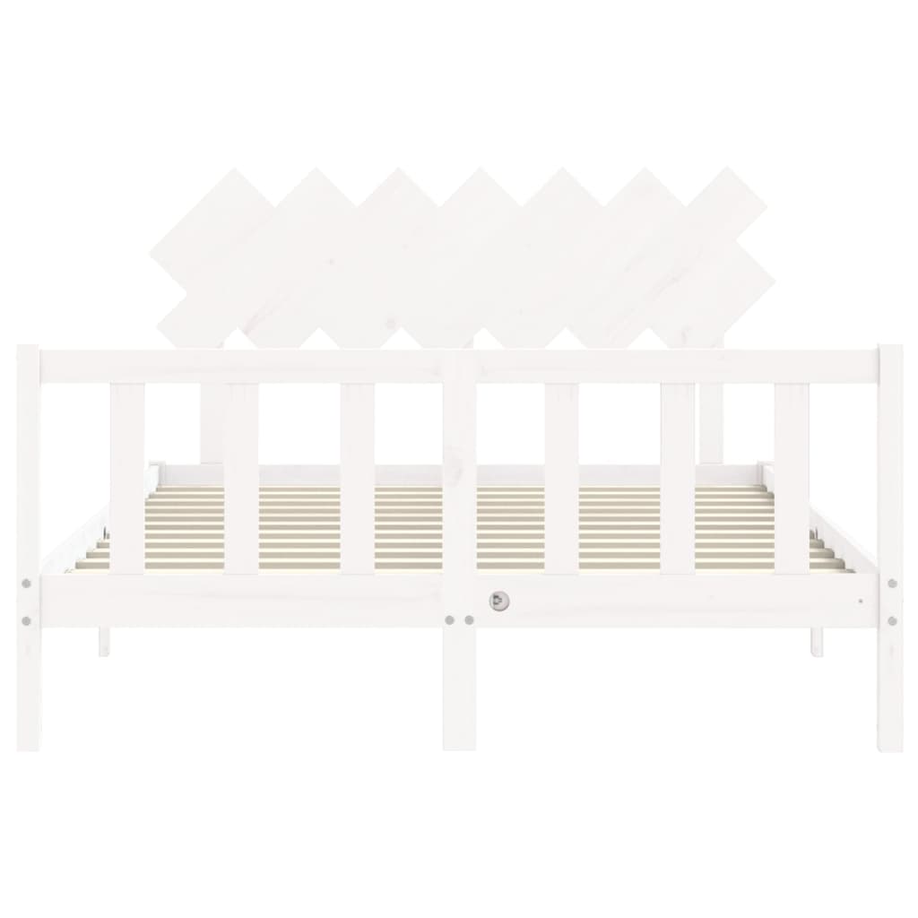 Bed Frame without Mattress White 140x200 cm Solid Wood Pine