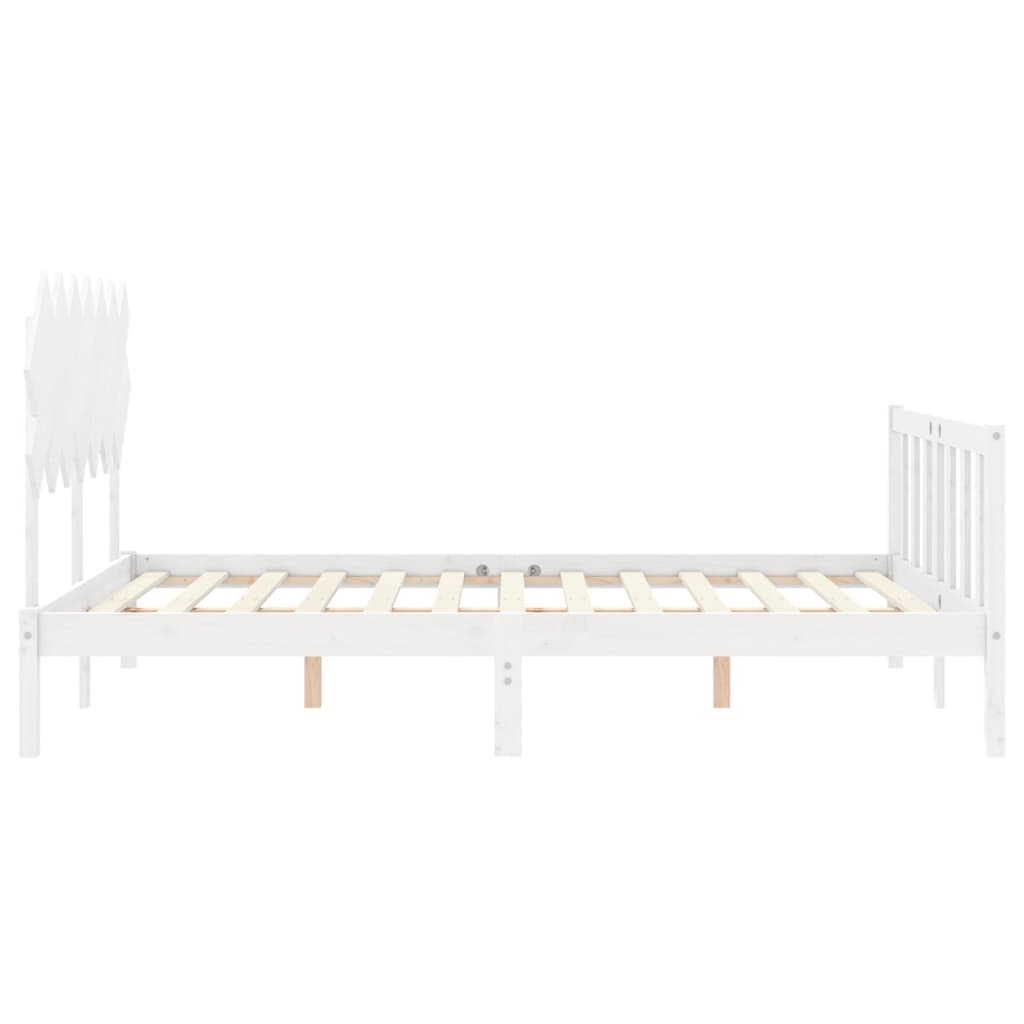 Bed Frame without Mattress White 140x200 cm Solid Wood Pine