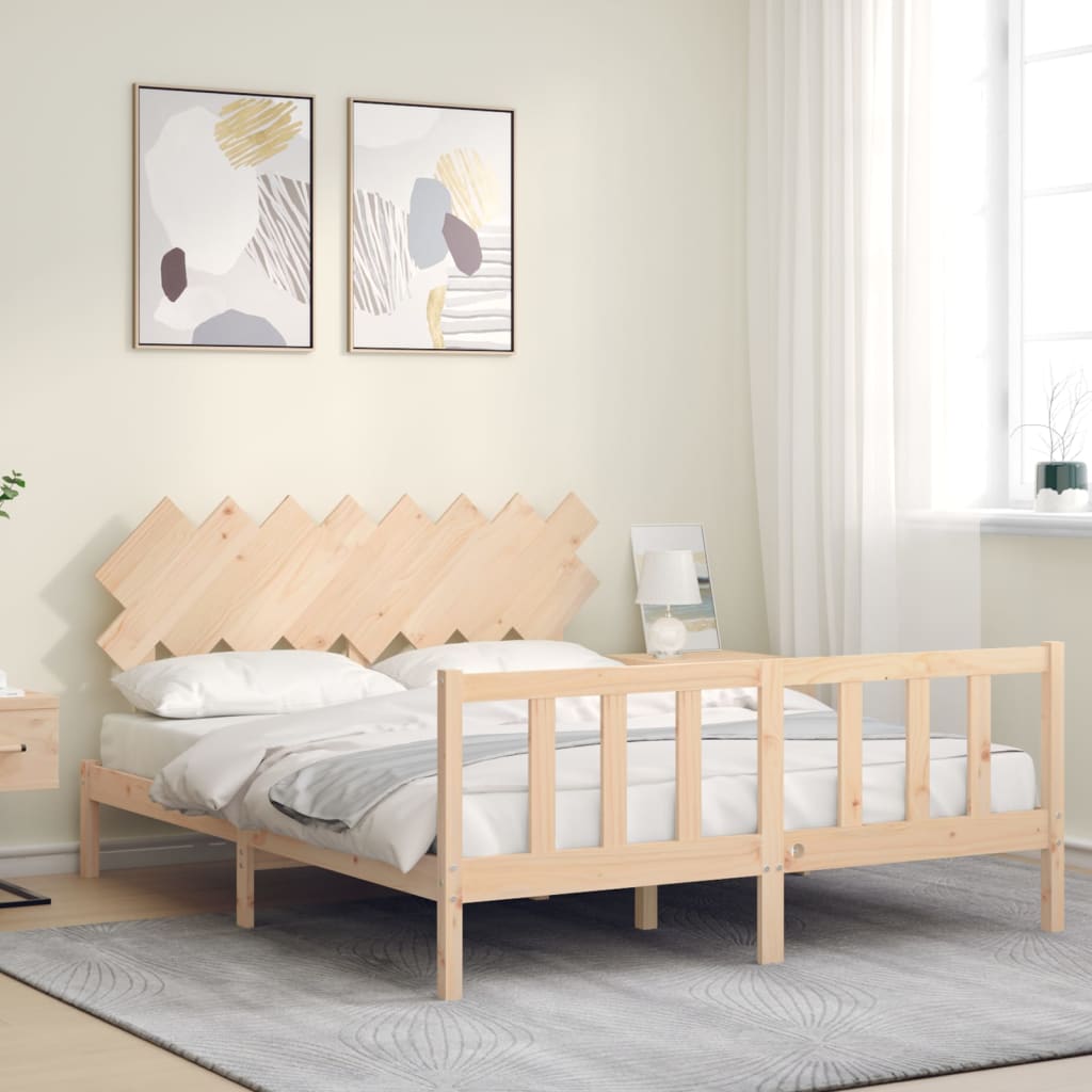 Bed Frame without Mattress 160x200 cm Solid Wood Pine