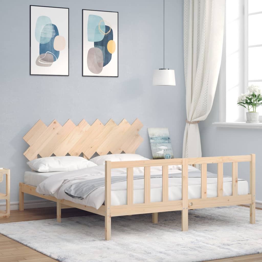 Bed Frame without Mattress 160x200 cm Solid Wood Pine