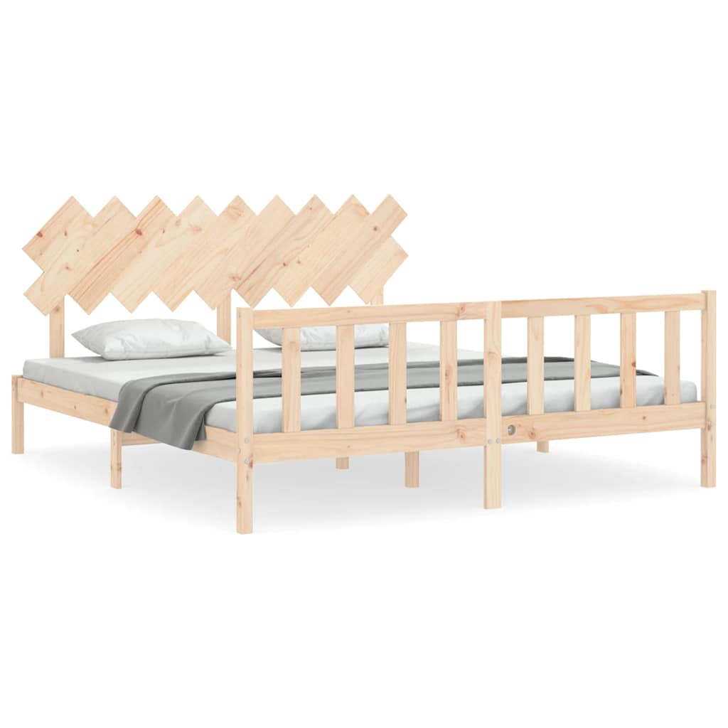 Bed Frame without Mattress Super King Size Solid Wood Pine