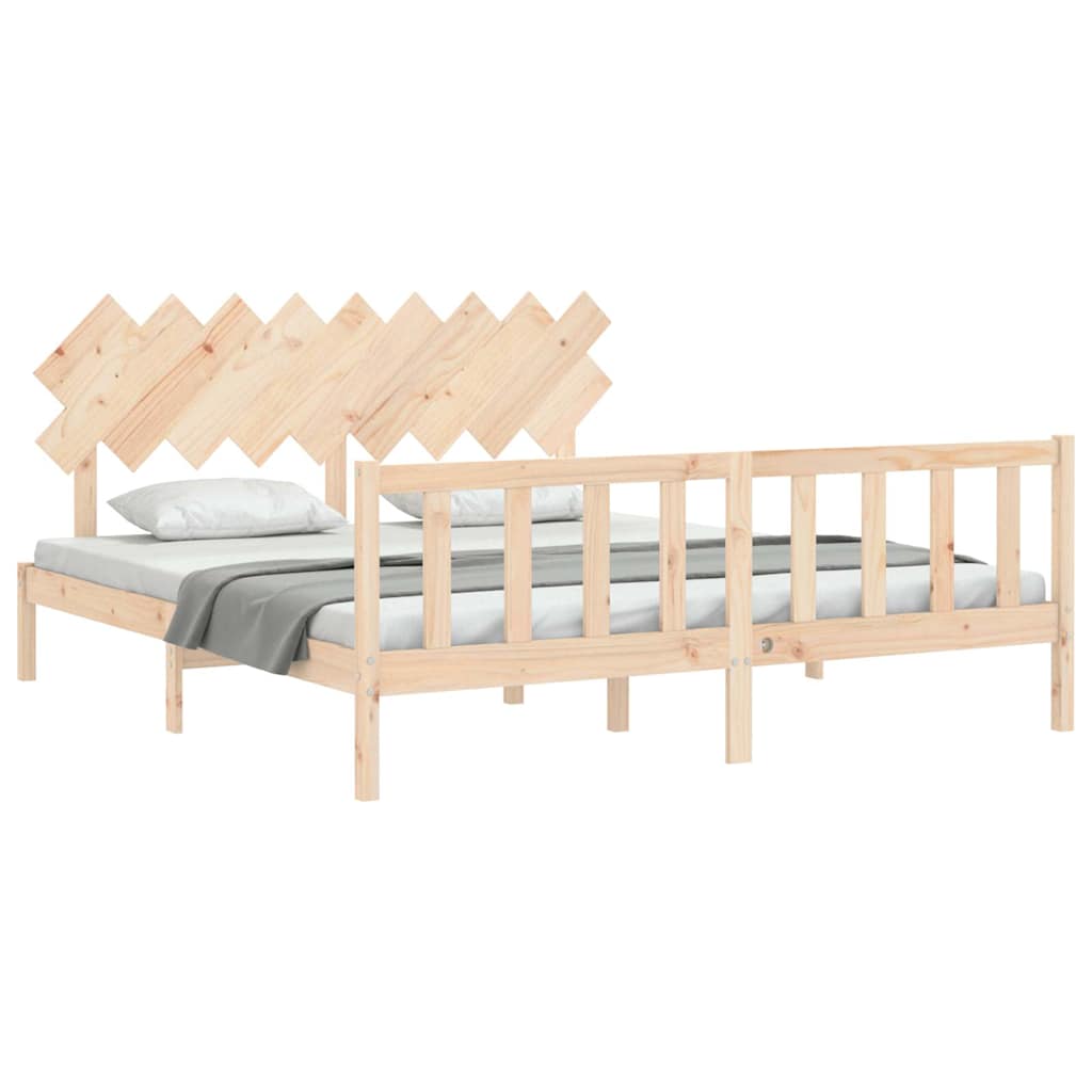 Bed Frame without Mattress Super King Size Solid Wood Pine