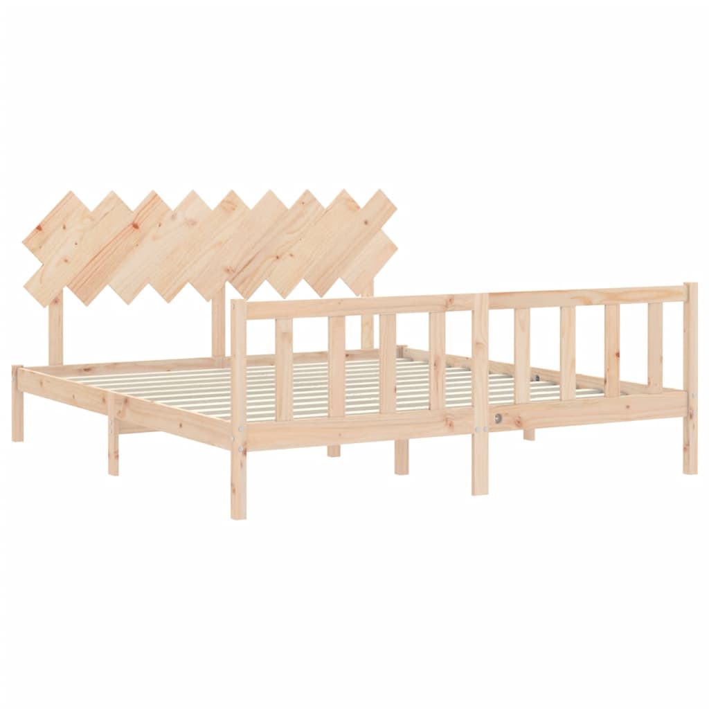 Bed Frame without Mattress Super King Size Solid Wood Pine