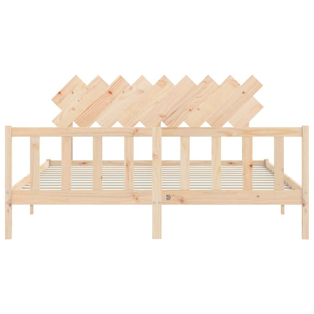 Bed Frame without Mattress Super King Size Solid Wood Pine