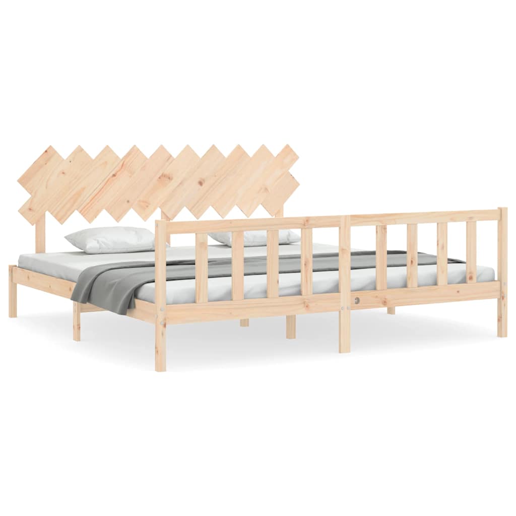 Bed Frame without Mattress 200x200 cm Solid Wood Pine
