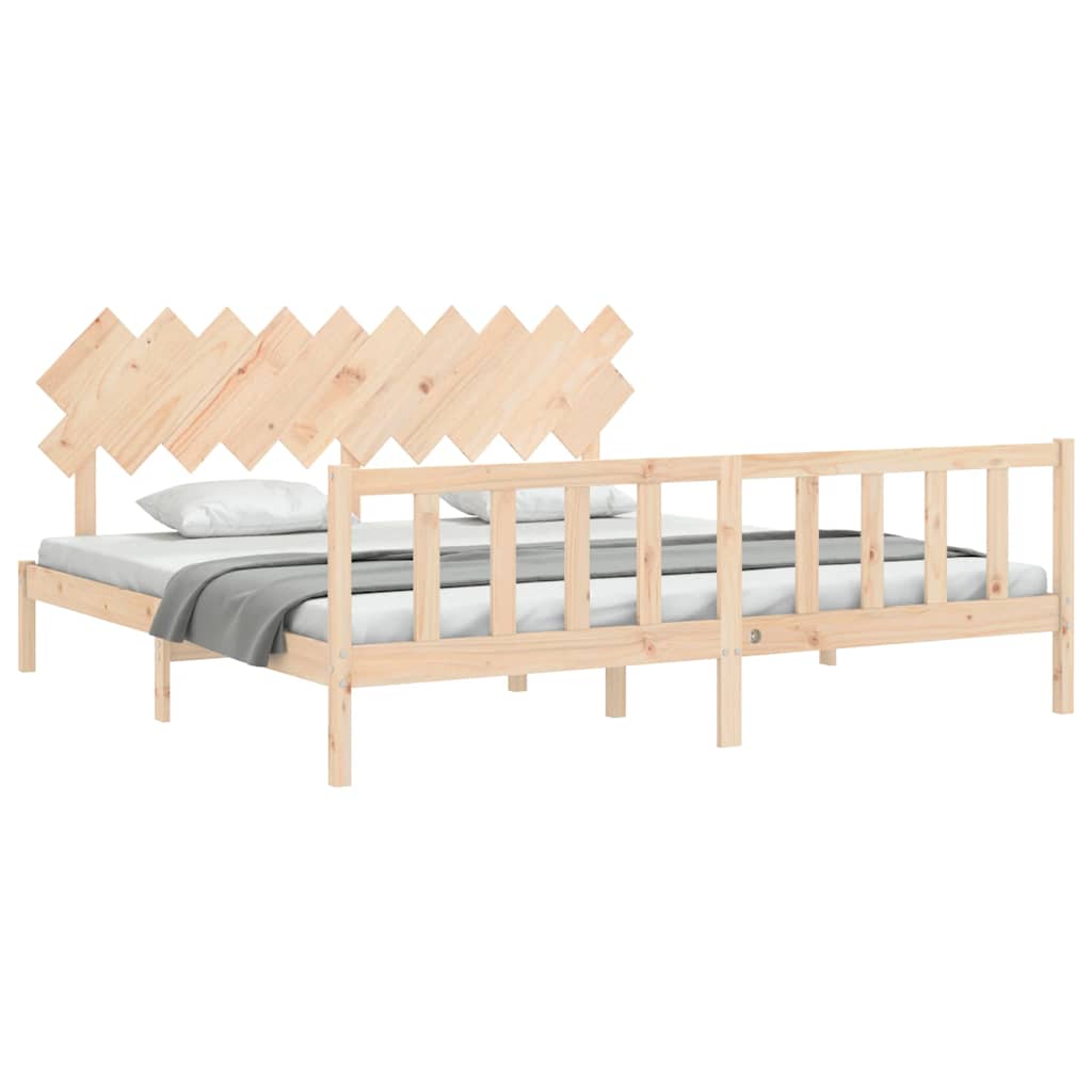 Bed Frame without Mattress 200x200 cm Solid Wood Pine