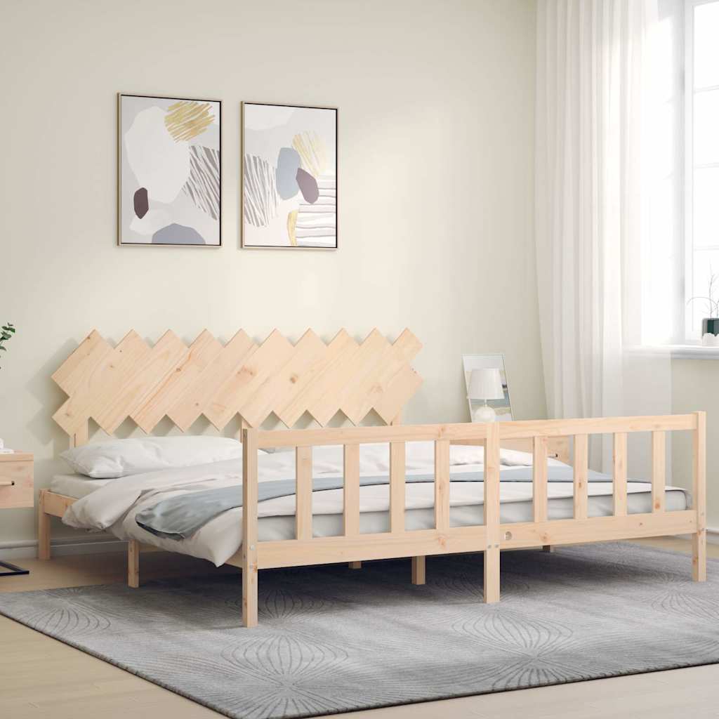 Bed Frame without Mattress 200x200 cm Solid Wood Pine