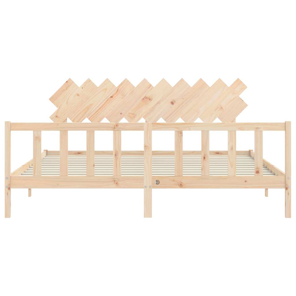 Bed Frame without Mattress 200x200 cm Solid Wood Pine
