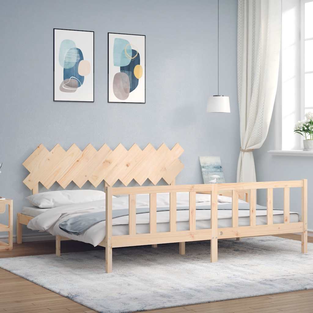 Bed Frame without Mattress 200x200 cm Solid Wood Pine