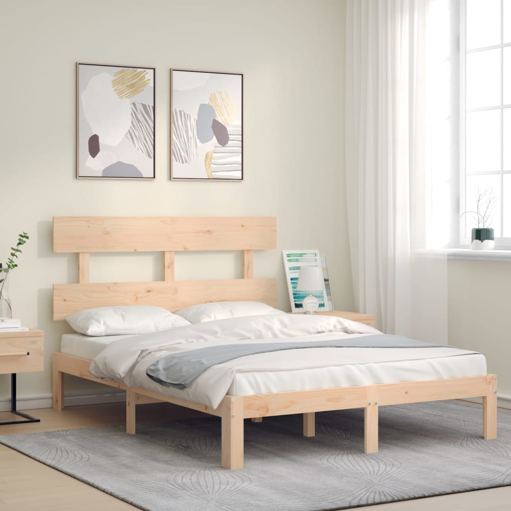 Bed Frame without Mattress Small Double Solid Wood Pine