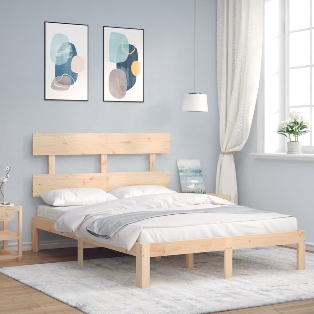 Bed Frame without Mattress Small Double Solid Wood Pine