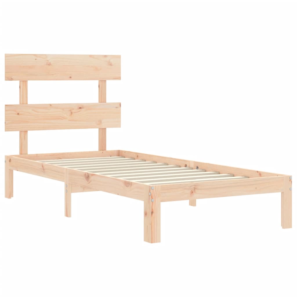 Bed Frame without Mattress 90x200 cm Solid Wood Pine