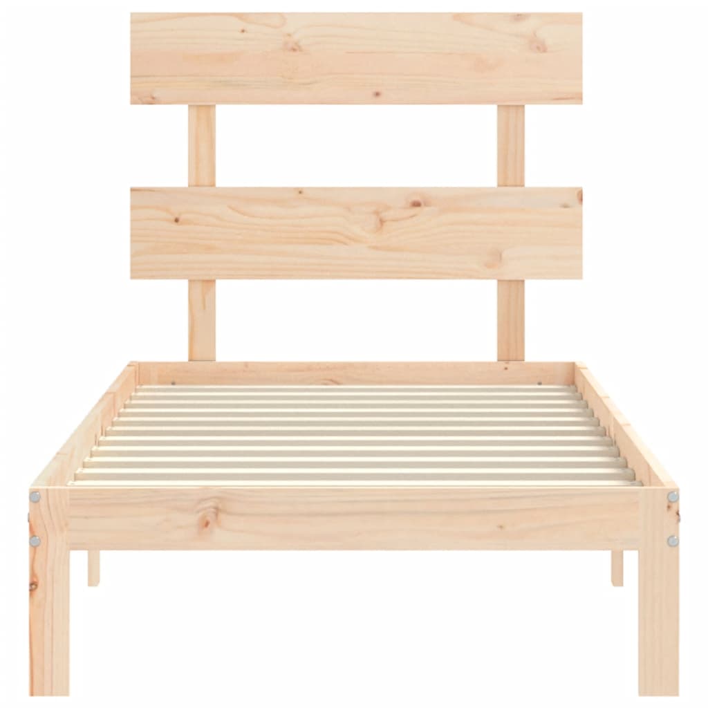 Bed Frame without Mattress 90x200 cm Solid Wood Pine