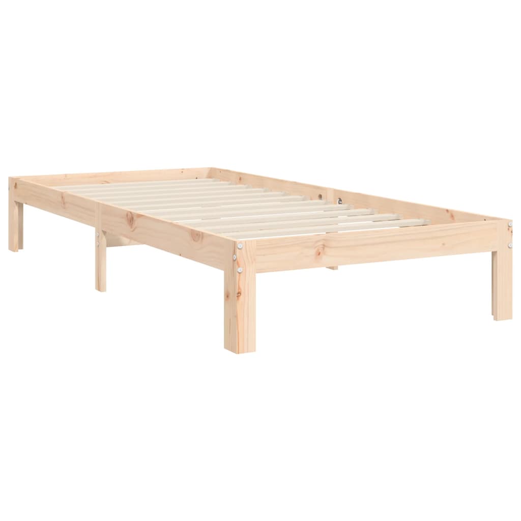 Bed Frame without Mattress 90x200 cm Solid Wood Pine