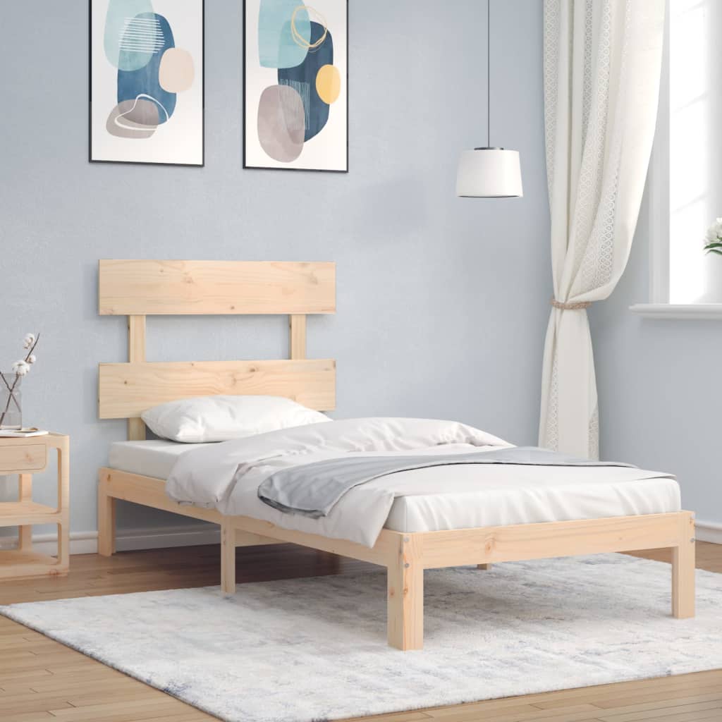 Bed Frame without Mattress 90x200 cm Solid Wood Pine