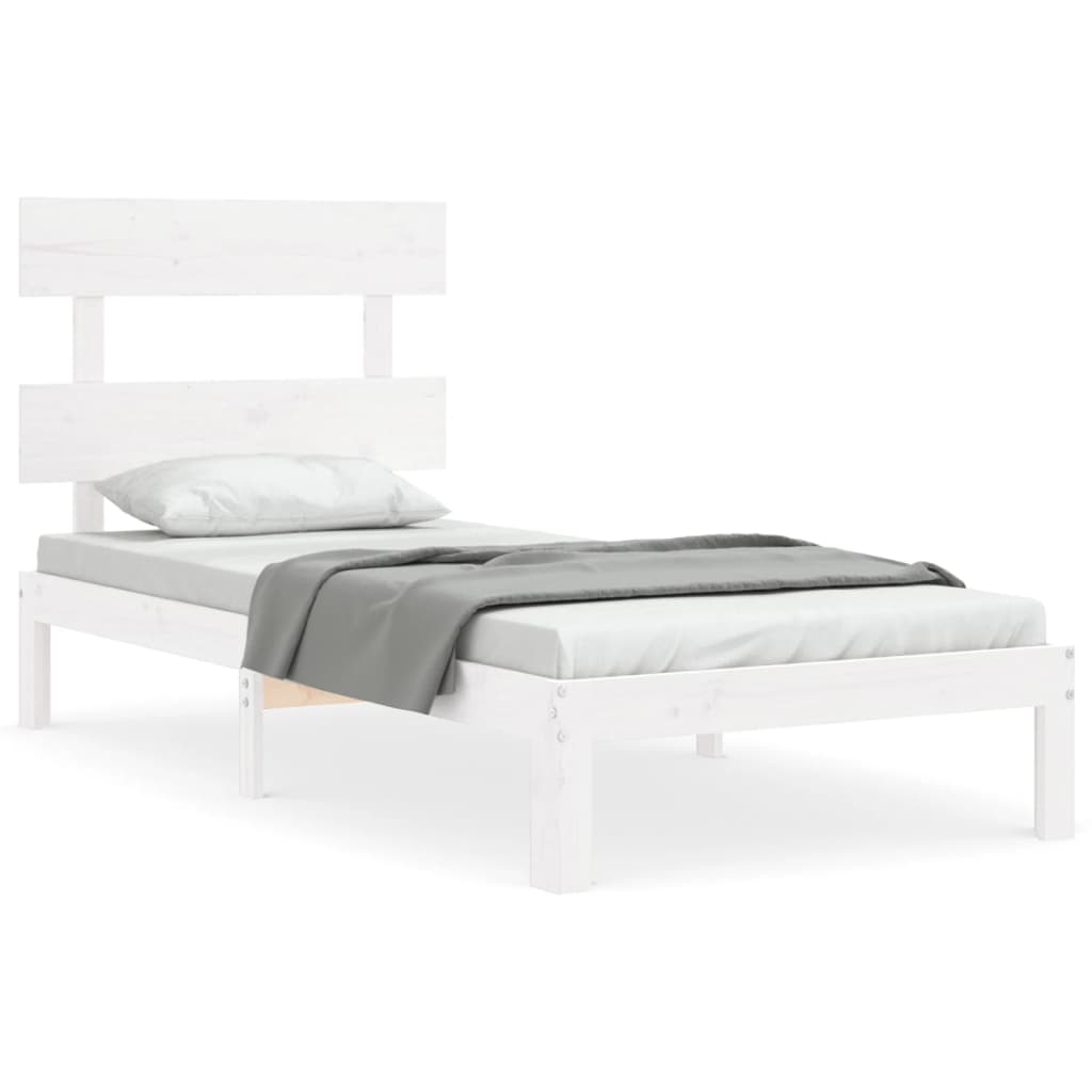 Bed Frame without Mattress White 90x200 cm Solid Wood Pine