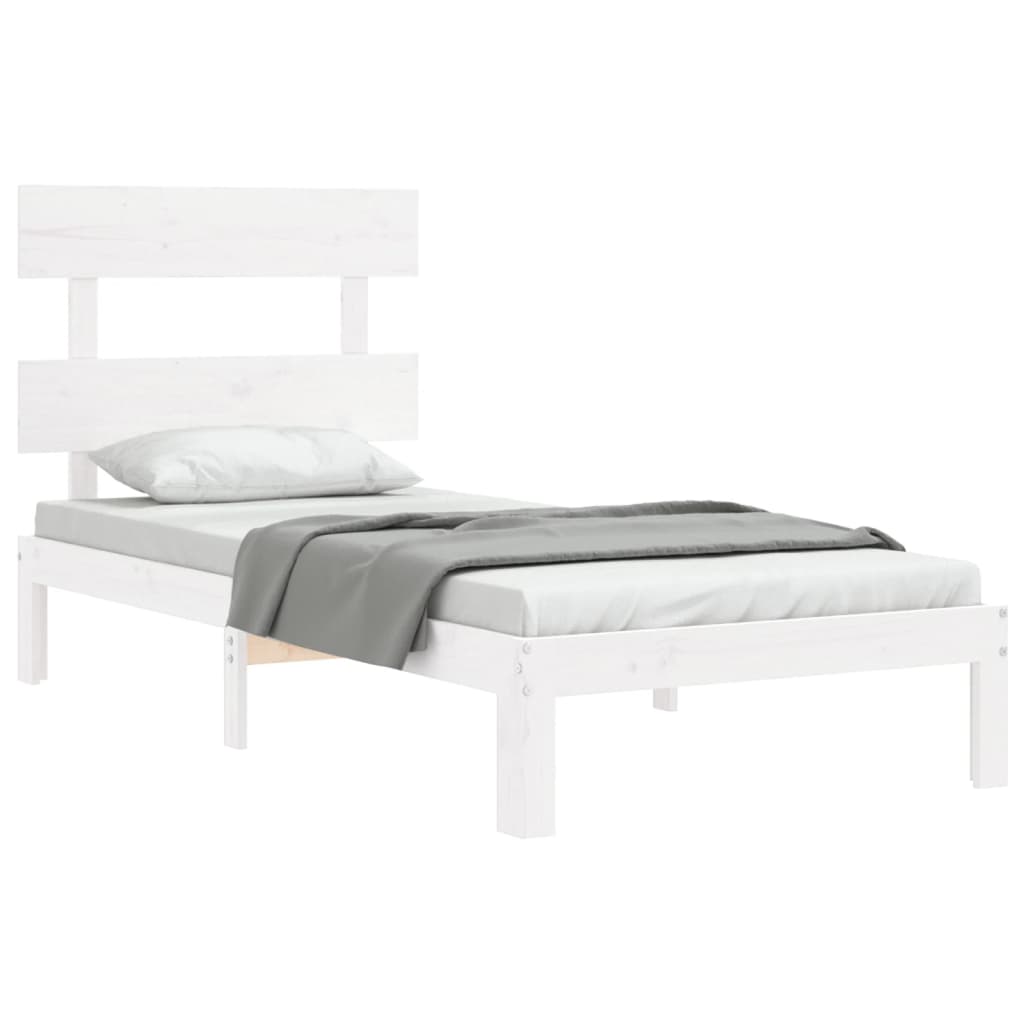 Bed Frame without Mattress White 90x200 cm Solid Wood Pine