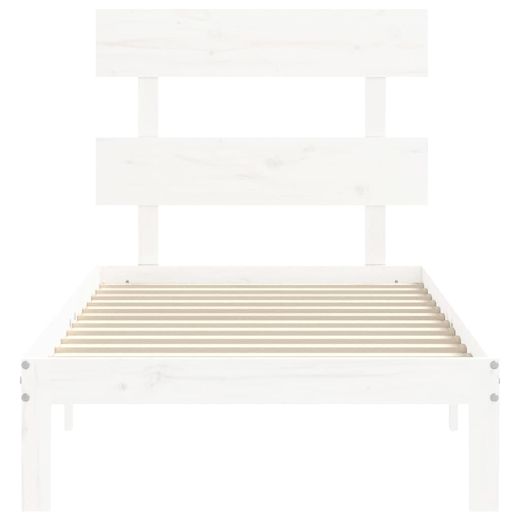 Bed Frame without Mattress White 100x200 cm Solid Wood Pine
