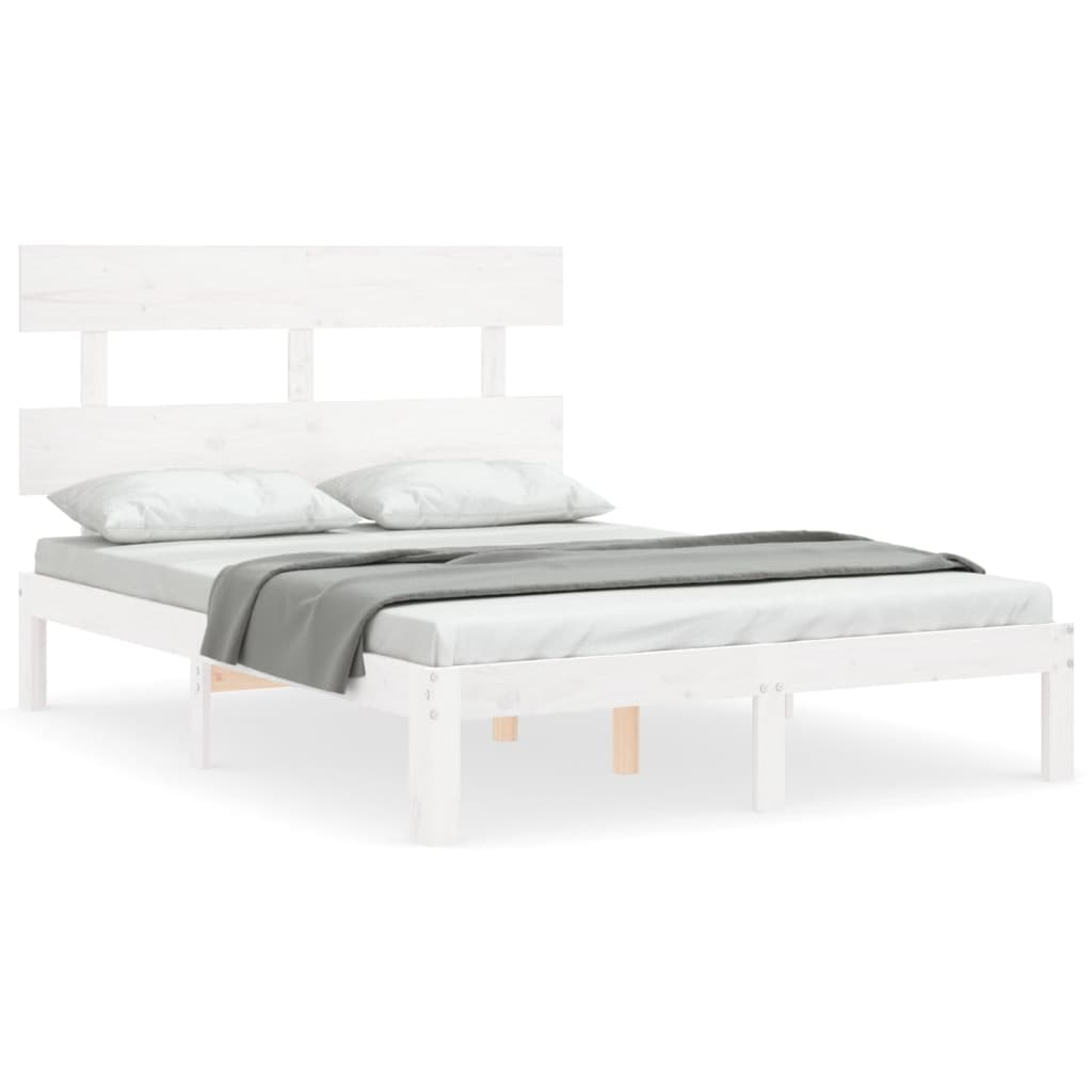 Bed Frame without Mattress White 120x200 cm Solid Wood Pine