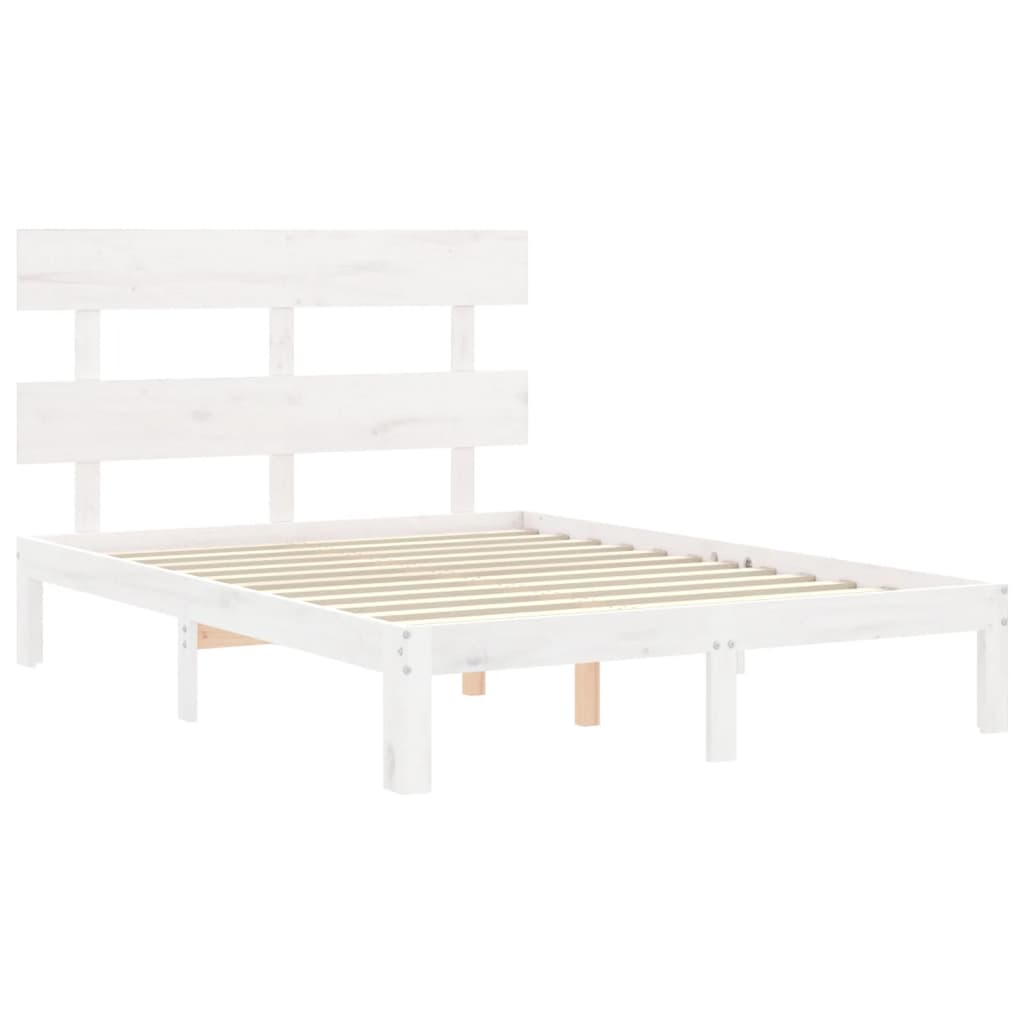 Bed Frame without Mattress White 120x200 cm Solid Wood Pine