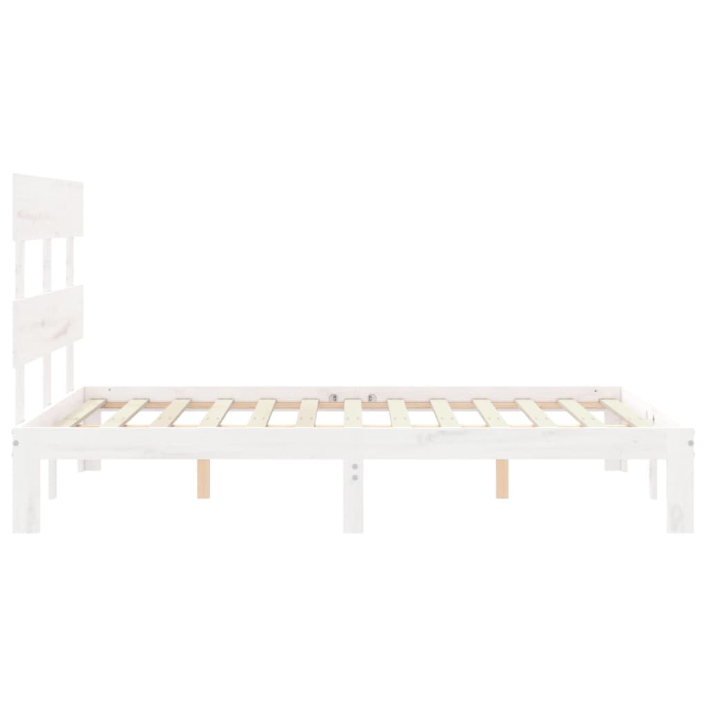 Bed Frame without Mattress White 120x200 cm Solid Wood Pine