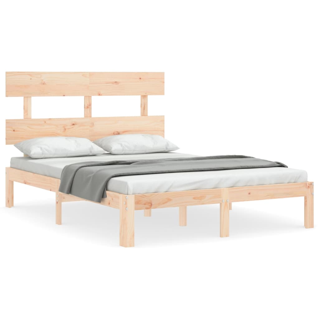 Bed Frame without Mattress 140x200 cm Solid Wood Pine