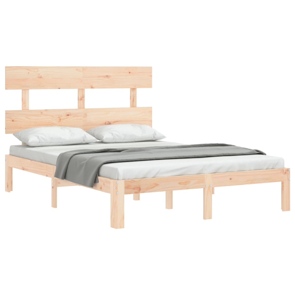 Bed Frame without Mattress 140x200 cm Solid Wood Pine