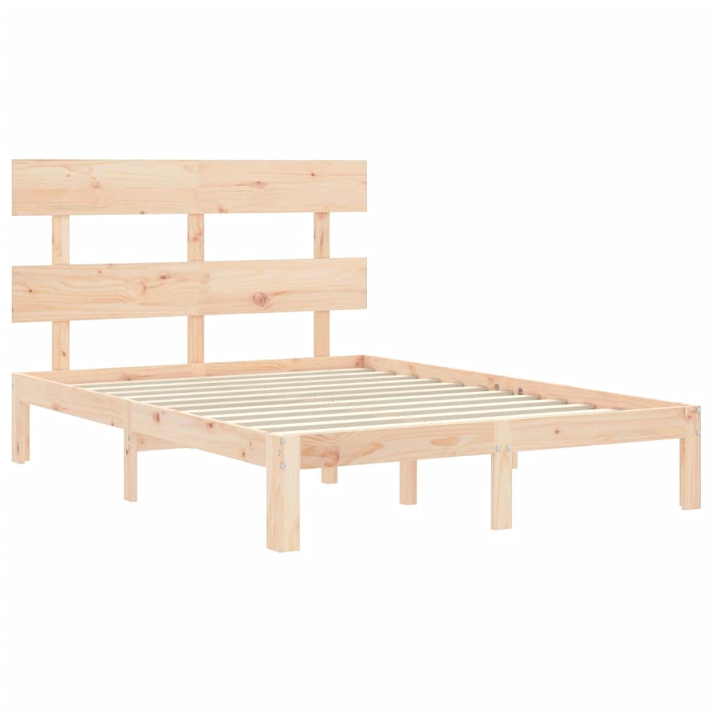 Bed Frame without Mattress 140x200 cm Solid Wood Pine