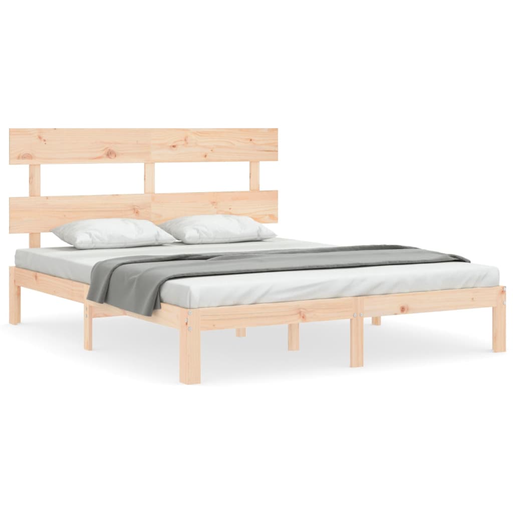 Bed Frame without Mattress King Size Solid Wood Pine