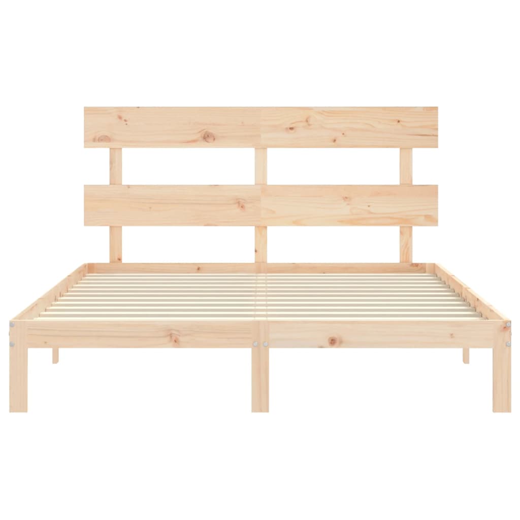 Bed Frame without Mattress King Size Solid Wood Pine