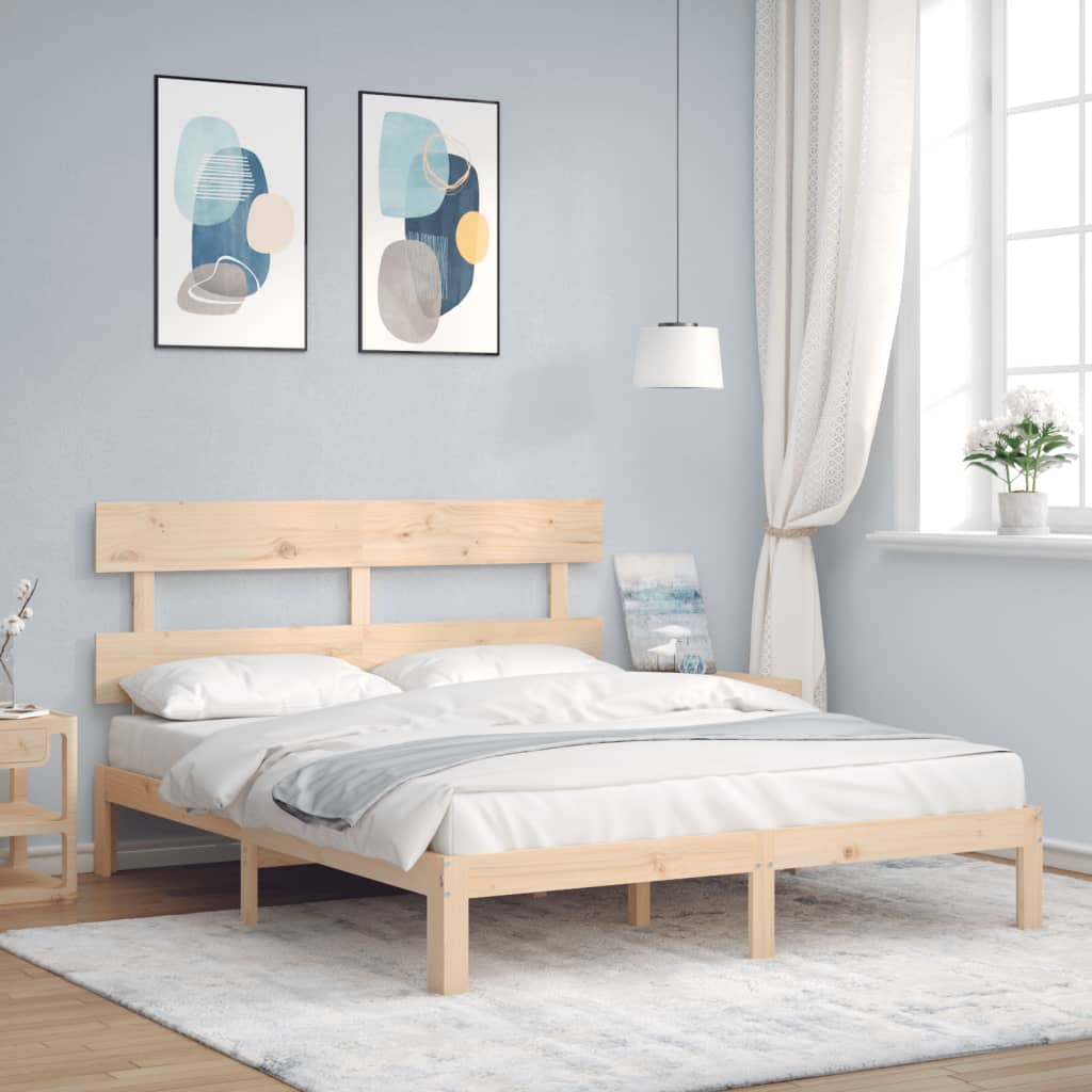 Bed Frame without Mattress 160x200 cm Solid Wood Pine