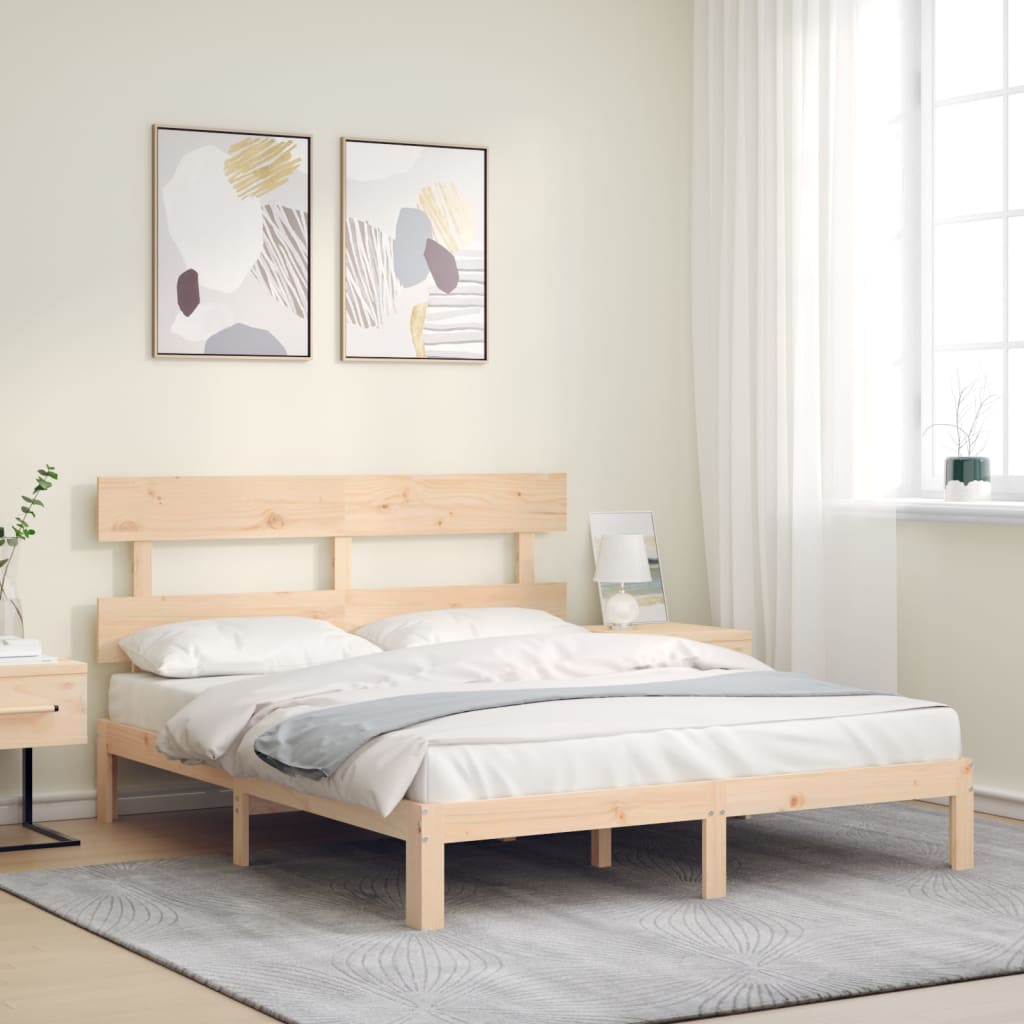 Bed Frame without Mattress 160x200 cm Solid Wood Pine