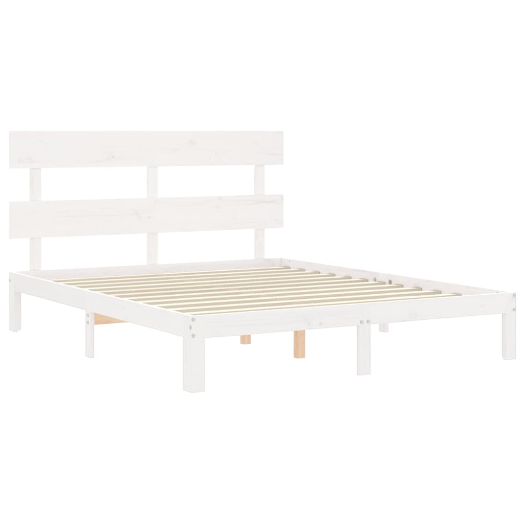 Bed Frame without Mattress White 160x200 cm Solid Wood Pine