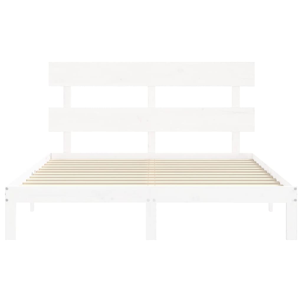 Bed Frame without Mattress White 160x200 cm Solid Wood Pine