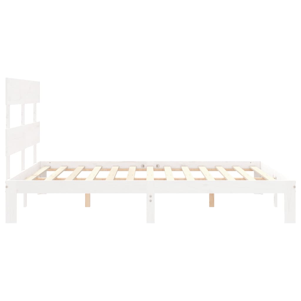 Bed Frame without Mattress White 160x200 cm Solid Wood Pine