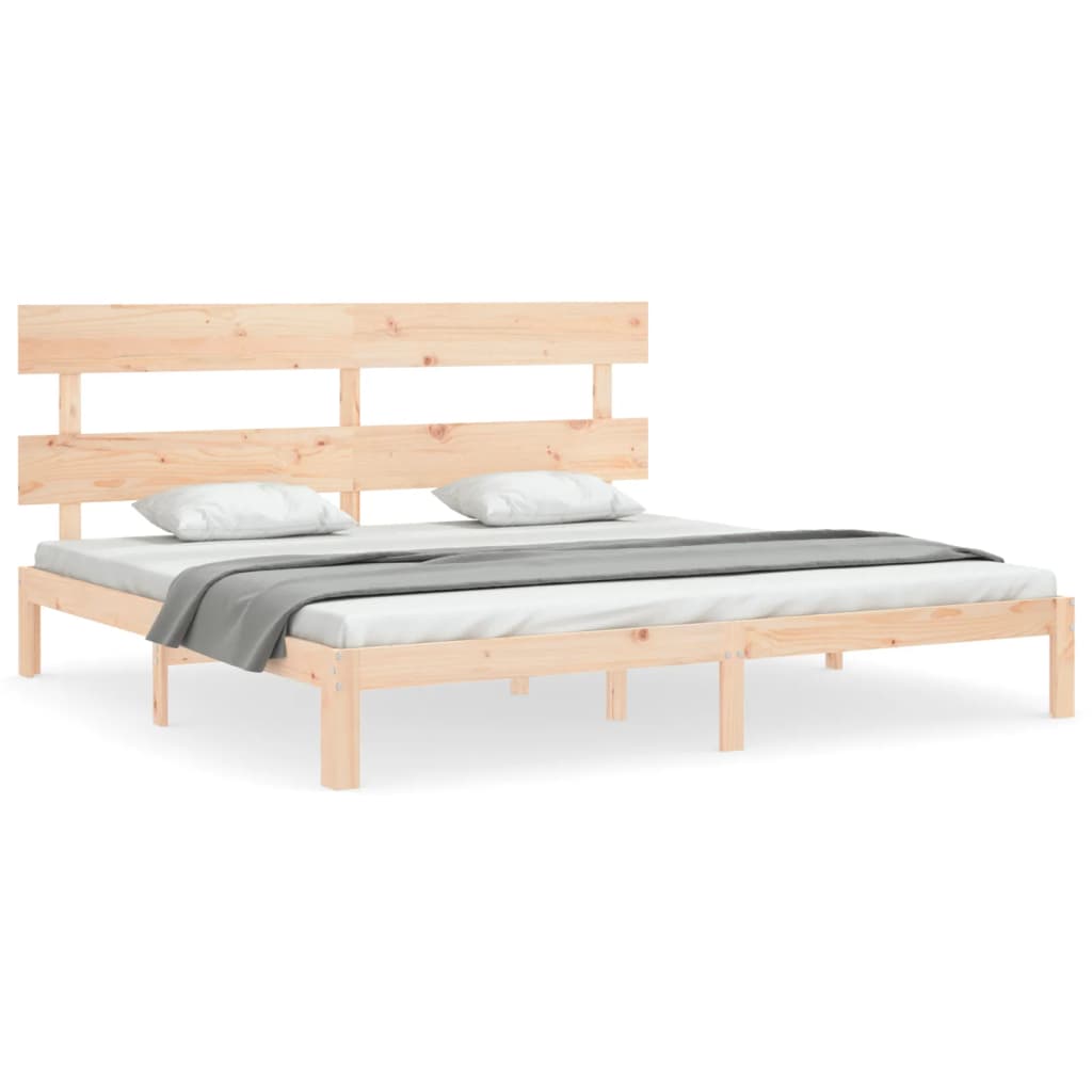 Bed Frame without Mattress 200x200 cm Solid Wood Pine
