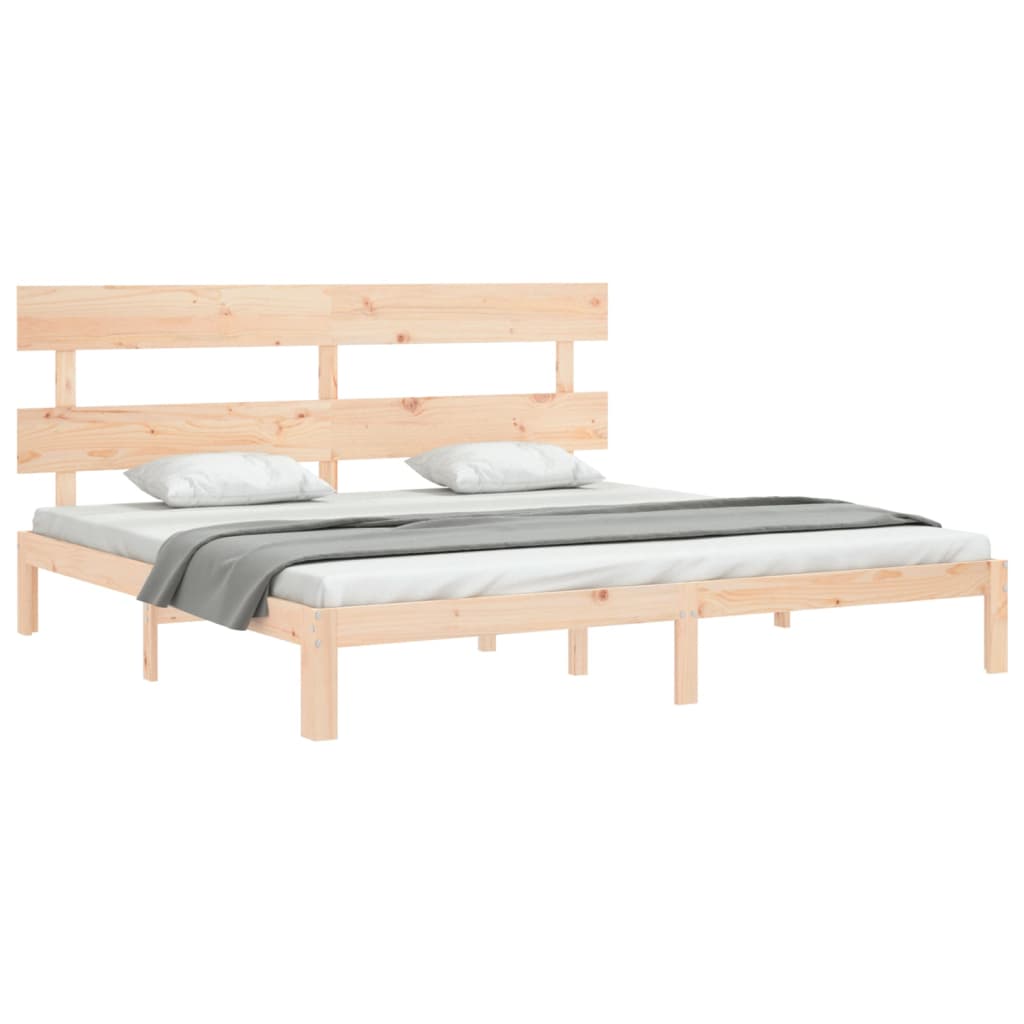 Bed Frame without Mattress 200x200 cm Solid Wood Pine