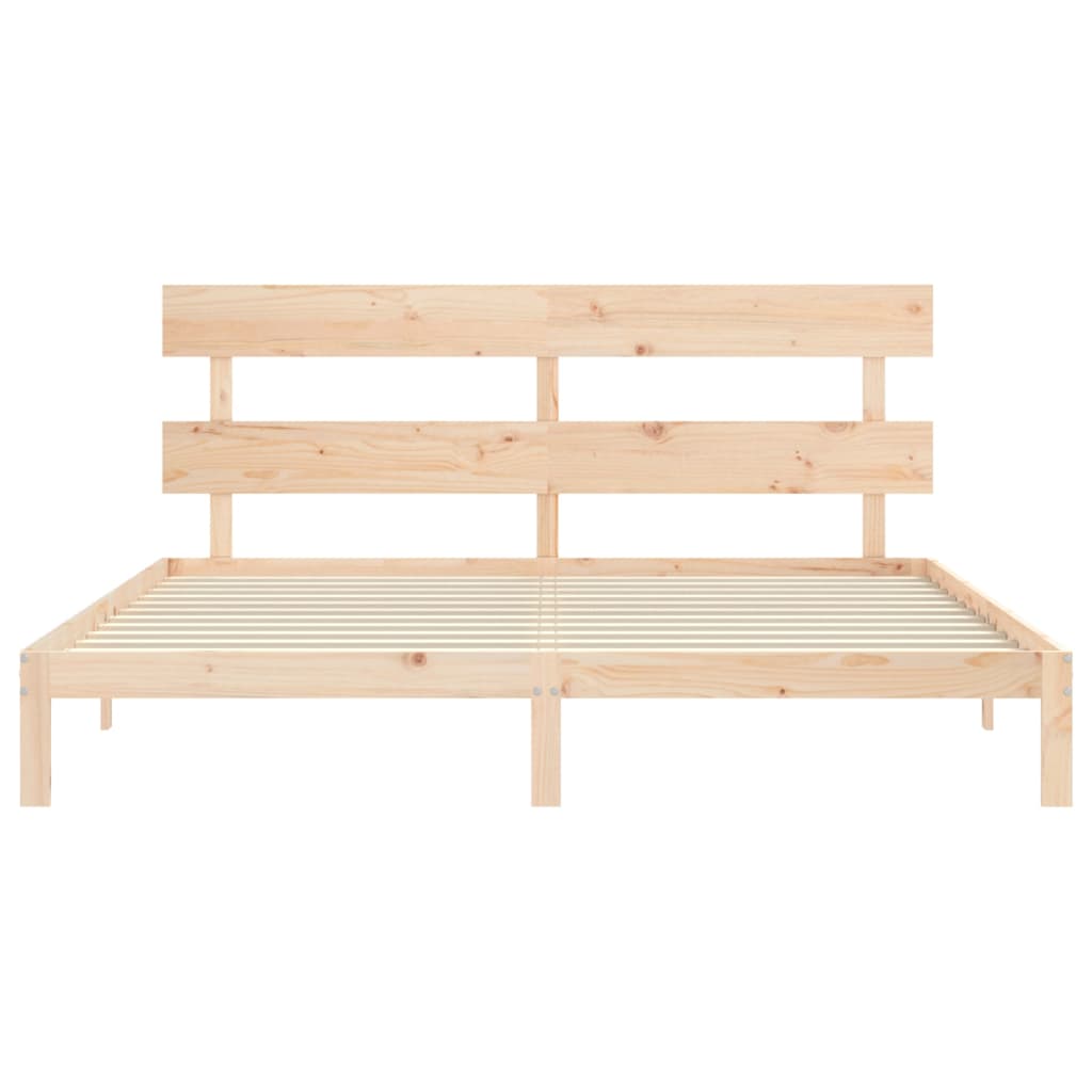 Bed Frame without Mattress 200x200 cm Solid Wood Pine