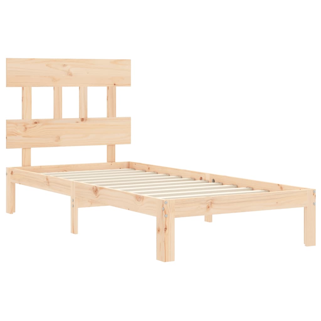 Bed Frame without Mattress Single Solid Wood Pine