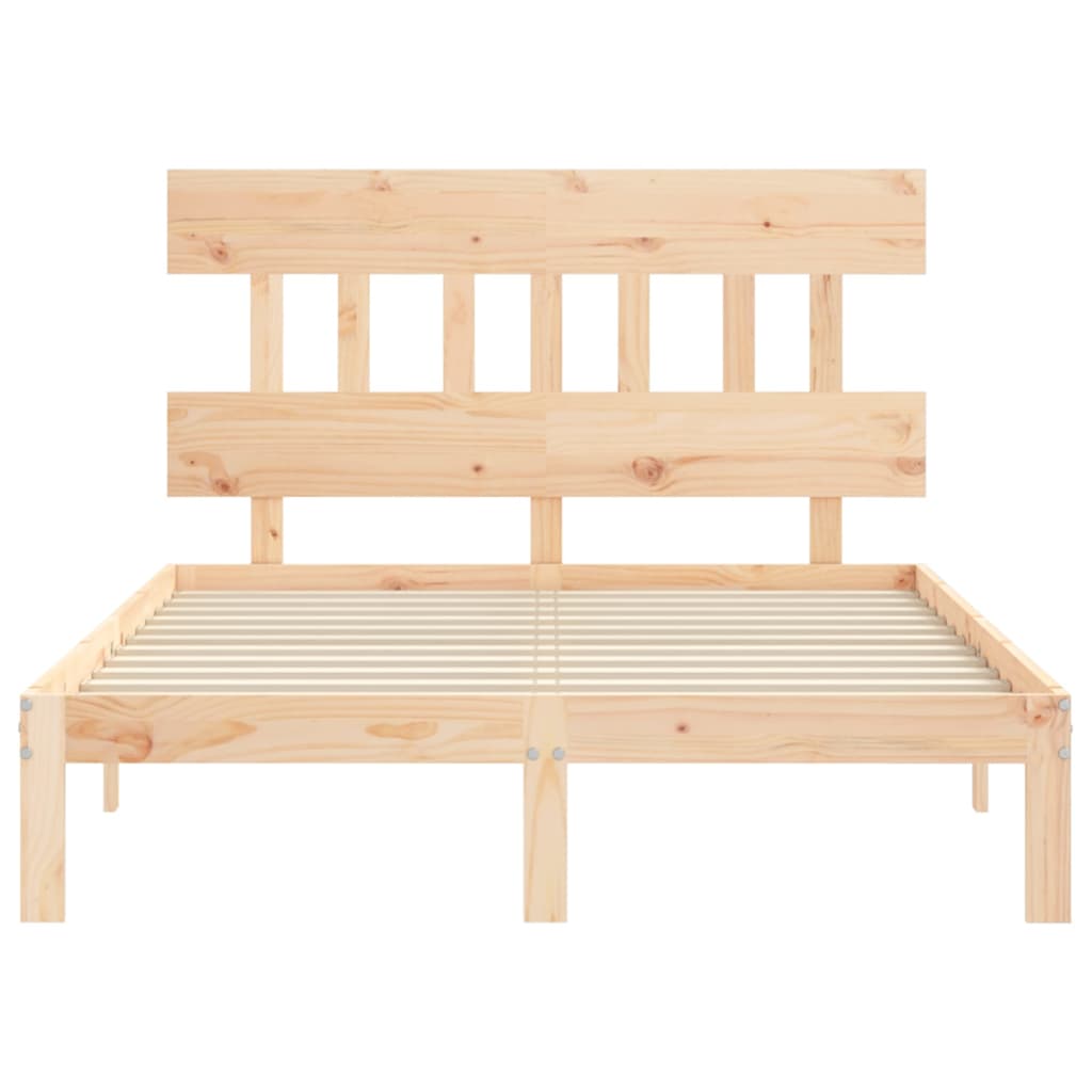 Bed Frame without Mattress Double Solid Wood Pine
