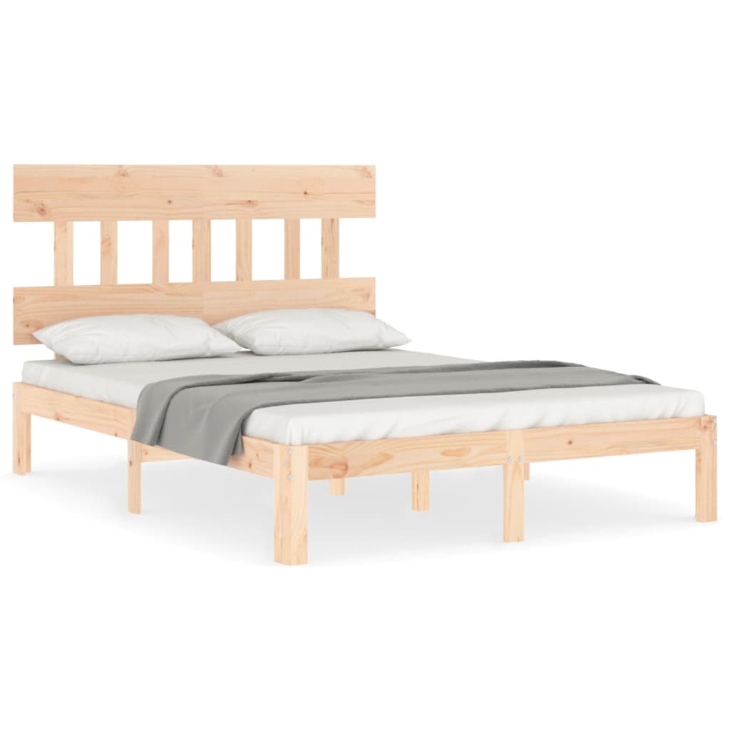 Bed Frame without Mattress 140x190 cm Solid Wood Pine