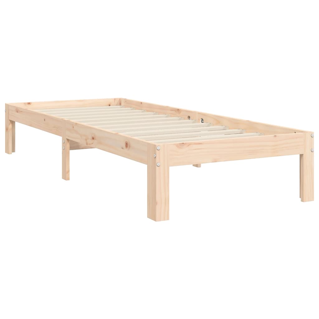 Bed Frame without Mattress 90x200 cm Solid Wood Pine