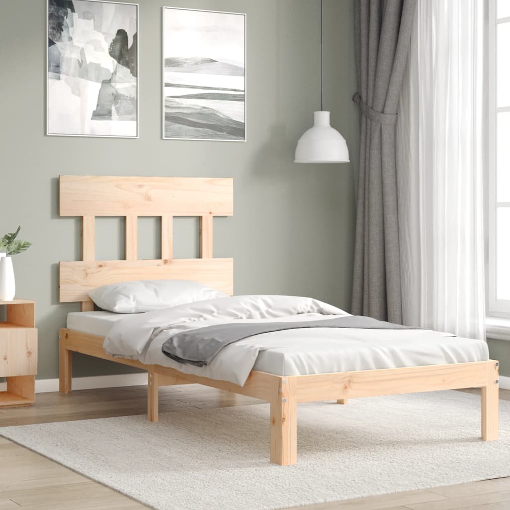Bed Frame without Mattress 90x200 cm Solid Wood Pine