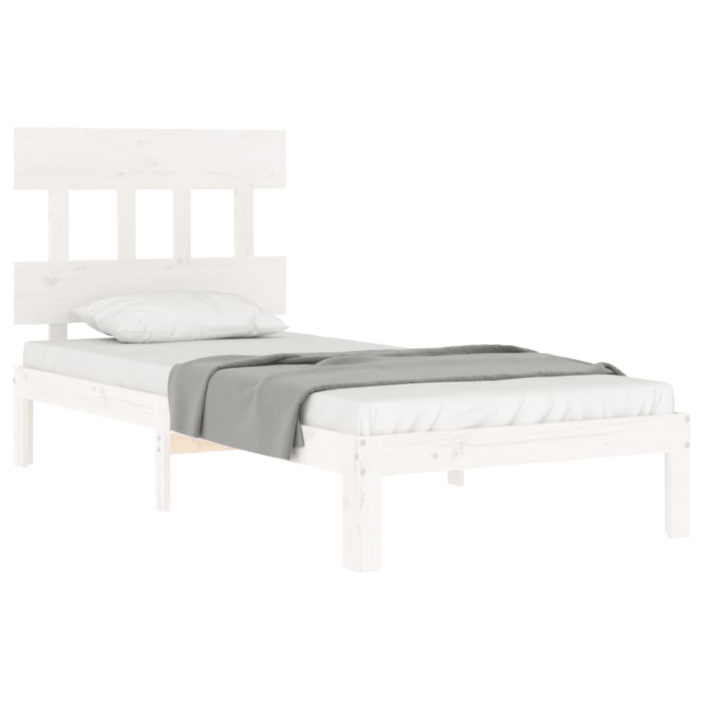 Bed Frame without Mattress White 100x200 cm Solid Wood Pine