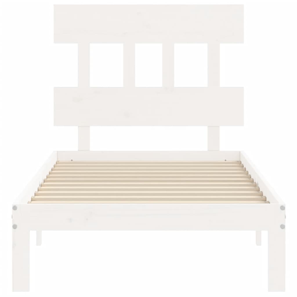 Bed Frame without Mattress White 100x200 cm Solid Wood Pine