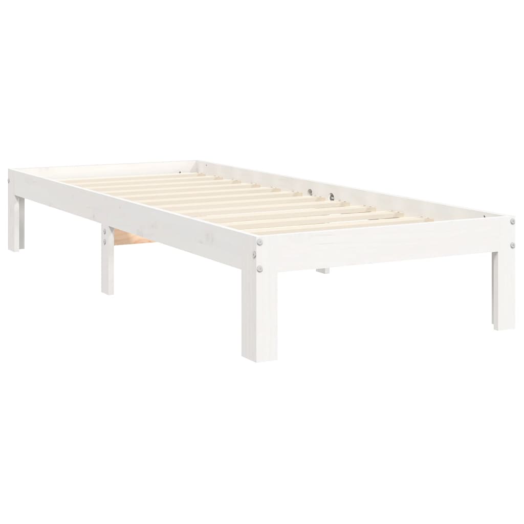 Bed Frame without Mattress White 100x200 cm Solid Wood Pine